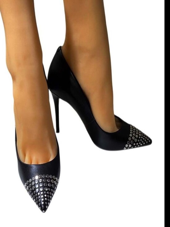 Aldo Shoes - ALDO Black Metal Studded Pump Heel Shoes